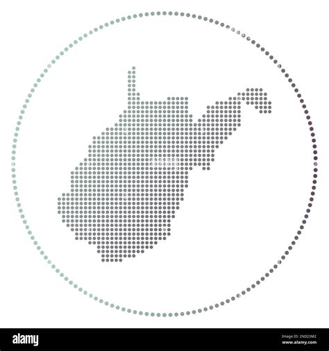West Virginia Digital Badge Dotted Style Map Of West Virginia In