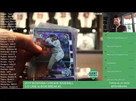 2019 BOWMAN CHROME BASEBALL 1 2 CASE 6 BOX BREAK 1 YouTube