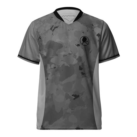 pickleball black  gray mottled uniform recycled unisex sports jersey