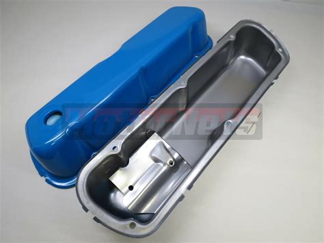 64 01 Small Block Ford Sbf Valve Cover 260 289 302 351w 50l Blue Mustang V8 Rod Ebay