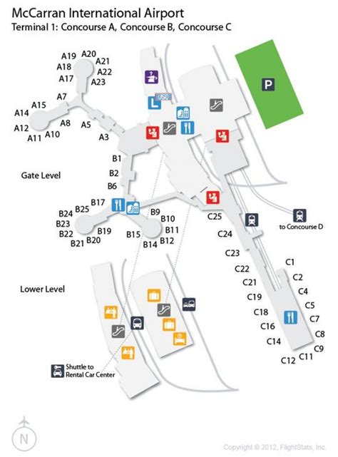 Aeropuerto de Las Vegas map - Mapa del aeropuerto de Las Vegas (Estados ...