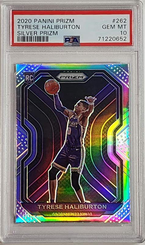 2020 Panini Prizm Tyrese Haliburton Silver Prizm 262 Rookie PSA 10 GEM