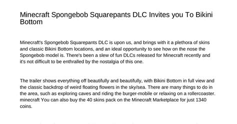 Minecraft Spongebob Squarepants DLC Invites You To Bikini Bottomejnfr Pdf Pdf DocDroid