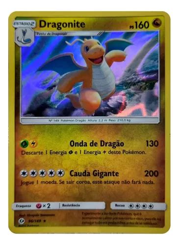 Carta Pokémon Lendário Dragonite Holo 96 149 MercadoLivre