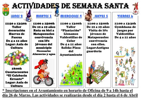 Actividades de Semana Santa