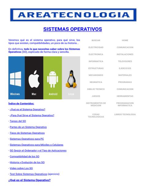 Sistemas Operativos Tipos de Sistemas Operativos Usos e Historia | PDF ...