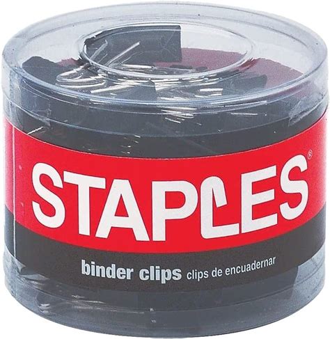 Staples 521062 Mini Metal Binder Clips Black 35 Inch Size