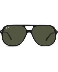 Ray Ban Rb Bill Mm Square Sunglasses In Black Green For Men Lyst