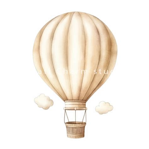 Watercolor Hot Air Balloons Clipart Nursery Wall Decor Baby Boy Clipart High Quality Jpgs