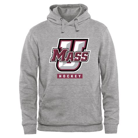 Umass Minutemen Hockey Pullover Hoodie Ash