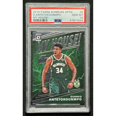 Giannis Antetokounmpo Donruss Optic My House Psa