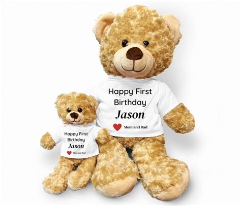 Custom Teddy Bear Personalized Birthday Teddy Bear First Birthday Gift ...