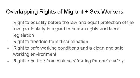 Labor Rights Of Migrant Sex Worker Overlapping Rights