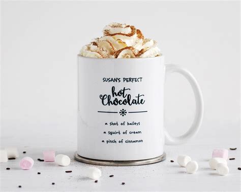 Personalised Hot Chocolate Mug Personalised Christmas Mug Stocking Filler Gift Etsy