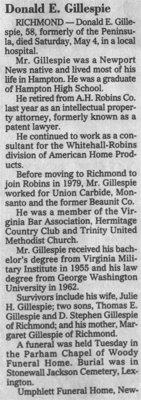 Donald Edward Gillespie (1932-1991) - Find a Grave Memorial