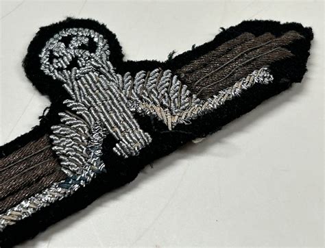 Early Waffen Ss Officer Bullion Sleeve Eagle Uniform Removed