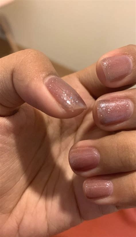 Nude Glitter Nails