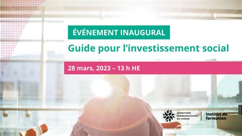 Guide Pour Linvestissement Social V Nement Inaugural Fondations