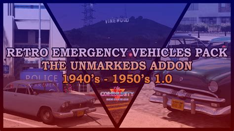 Retro Emergency Vehicles Pack The Unmarkeds Addon 40s 50s