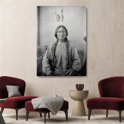 Native American Wall Art, Black and White Warrior Canvas Painting ...