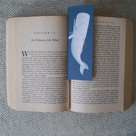 Moby Dick Bookmark Whale Sperm Whale Herman Melville Etsy Uk