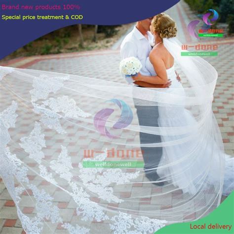 Meter Bridal Veil Lace Veil Nude Yarn Long Wedding Veil Shopee Philippines