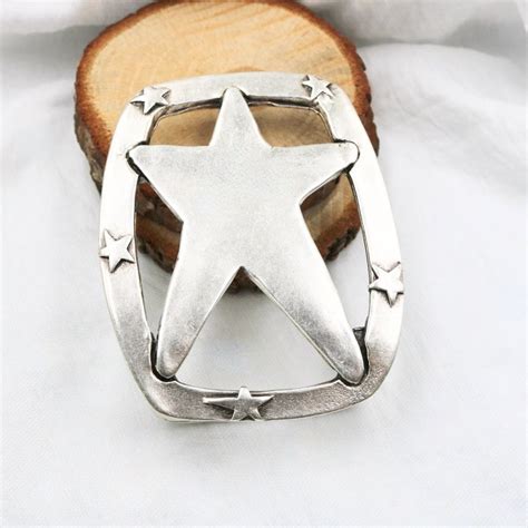 Star Belt Buckle Western Belt Buckle Unisex Belt Buckle Silver