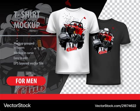 T Shirt Template Fully Editable With Off Road Vector Image