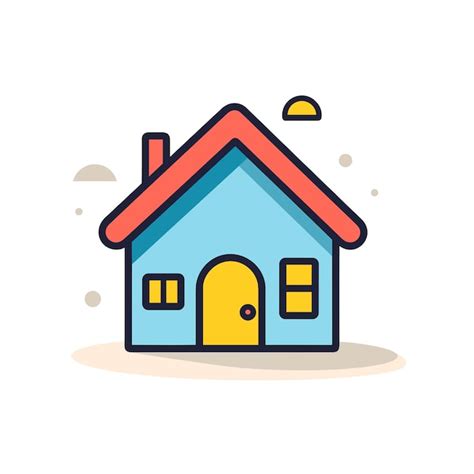 Icono Plano Vectorial De Una Casa Encantadora Con Un Techo Rojo