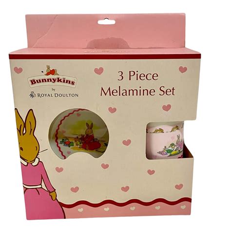 Royal Doulton Bunnykins 3 Piece Melamine Set Pink