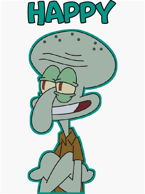 Happy Squidward Sticker For Sale By Rasstore Redbubble