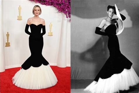 Oscars 2024 Carey Mulligan Wore A Recreation Of A 1951 Balenciaga Gown