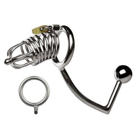 Chastity Cage With Anal Plug Free Shipping SQ CHASTITYALL