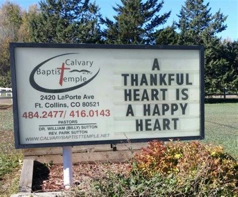 Thanksgiving Church Sign Message A Thankful Heart Is A Happy Heart