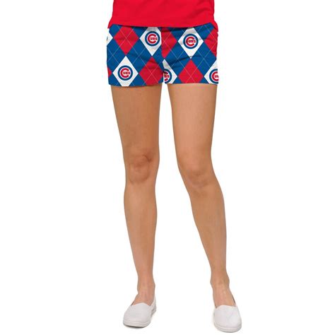 Womens Chicago Cubs Loudmouth Blue Argyle Mini Shorts