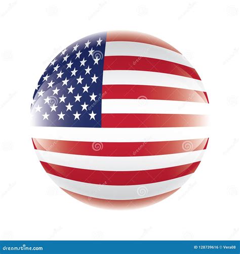 Значок флага США в форме шарика Вектор EPS 10 Иллюстрация вектора ...