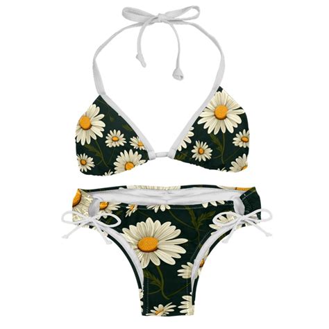Daisy Detachable Sponge Adjustable Strap Bikini Set Two Pack Swimwear For Two Beach Vacation