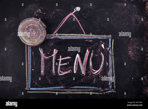 sign indicating  menu stock photo alamy
