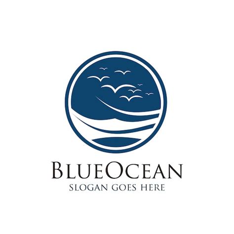 Premium Vector Tropical Summer Blue Ocean Logo Design