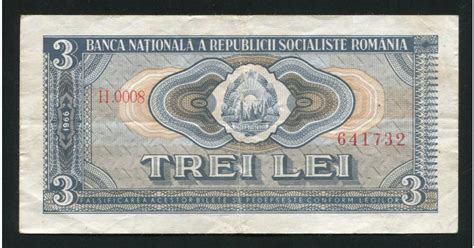 Q060 Rsr Bancnota 3 Lei 1966 Circulata Vf Frumoasa Arhiva Okaziiro