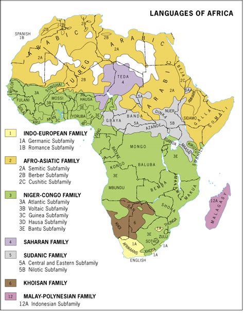 africa map  language