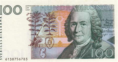 Sweden 100 Swedish Krona Banknote 1996 Carl Linnaeusworld Banknotes