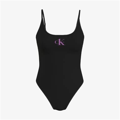 Calvin Klein Scoop Back One Piece Kadın Siyah Mayo Bikini Mayo FashFed