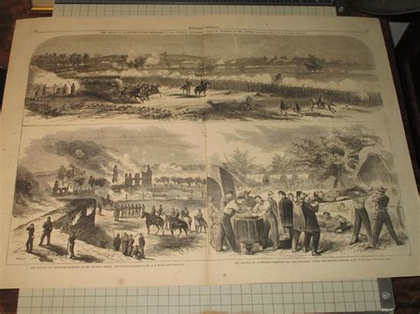 1862 HW Engraving of "The Battle of Antietam" - Map of Battlefields of Antietam & South Mountain ...