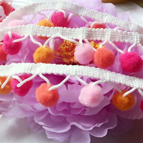 5 Meters Colorful Ball Mini Trim Pom Pom Lace 17mm Handmade Pompom Ball Lace Ribbon Diy Sewing