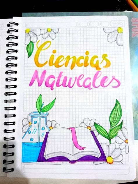 Carátulas marcos portadas ciencias naturales flores Cuadernos de