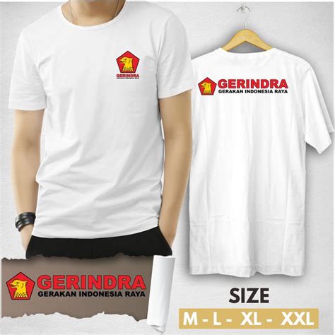 Jual Kaos Baju Partai Gerindra Baju Kampanye T Shirt Distro Pria