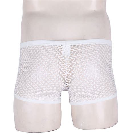 Us Mens Fishnet Underwear See Through Low Rise Bulge Pouch Boxer Briefs Lingerie Ebay