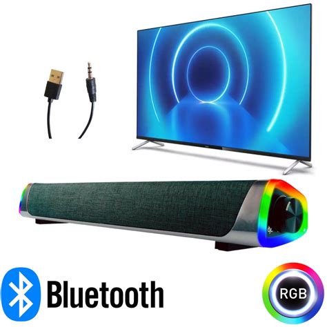 Caixa De Som SoundBar Bluetooth 12W RMS Led RGB Goldenultra Gt X990