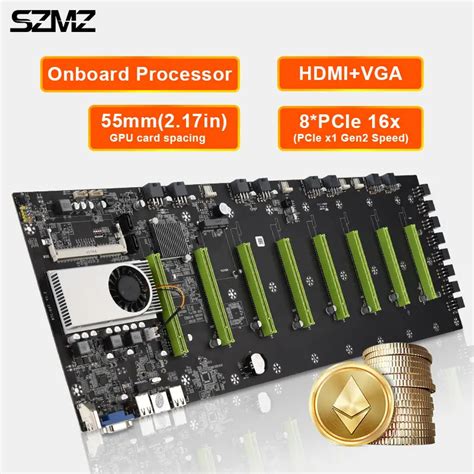 SZMZ Cripto Moneda Plataforma Minera Placa Base Con CPU 8 GPU Ranuras